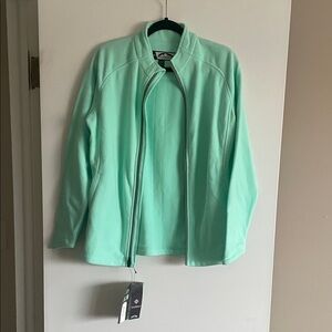 Mint Green Teddy Jacket - Lightweight Full-Zip